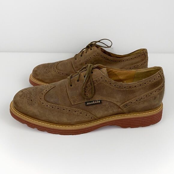 Men's MEPHISTO Brown Leather Wingtip Oxfords Size US 11.5 / EUR 11 - Picture 1 of 14